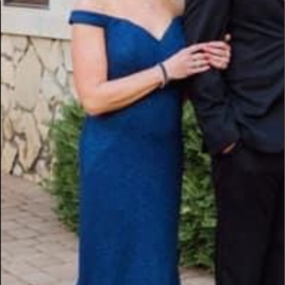 Jovani Stretch Glitter Off the Shoulder Formal Dress - Picture 8 of 16